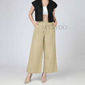 MYREDO - Celana Panjang Kulot Wanita Terbaru / Katun Linen Crinkle Kulot Polos Neriva LK