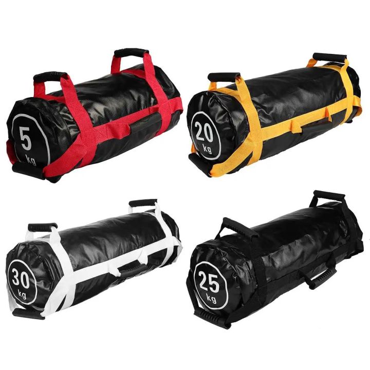 Black Fitness Workout Sandbag With Handles - Empty Weightlifting Training Power Bag