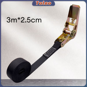 Talao Black Heavy Duty Cargo Lashing Ratchet Cam Strap Buckle Tie Down Belt 2.5cm Width