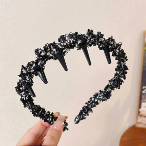 ED Temperament Braided Wave Headbands for Women High Skull Top Teeth Non-slip Headband