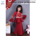 Mylilangelz J&Y Floral Peplum Baju Kurung Budak Perempuan Kid Baju Raya (Maroon). 