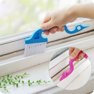 1pc Swan Shape Window Groove Cleaning Brush Scraper Brush Sill Crevice Cleaner Household Cleaning Brush Wheel Kitch Tool