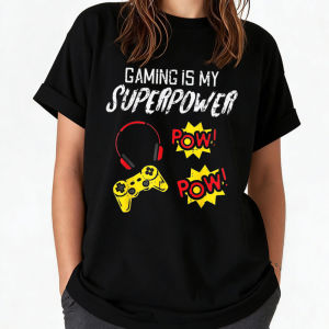 [Local Stock] HBESTY  Gamer Shirts Video Games Boys Men Girls Gift Gaming Is My Superpower Funny Gamer Men Boys Youth Teen T-Shirt Breathable Tees