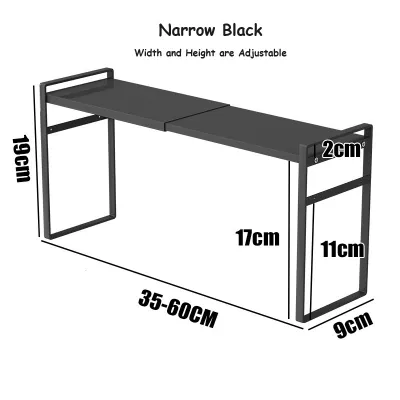 Super Narrow Length and Height Adjustable Kitchen Organizer Rack Space Saver Shelf