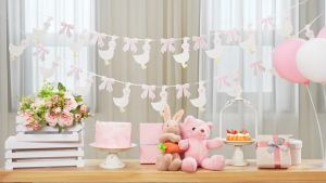 2 Set Bow Silly Goose Birthday Banner One Silly Goose Party Decoration for Farm Animal Baby Shower Birthday Party Decorations(Blue)