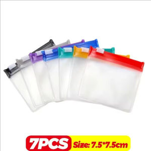 YESPERY 7Pcs Pill Pouch Bags Reusable Zipper Pill Pouch Organizer 7 Colors Self Sealing Clear Pill Bags Protable Travel Jewelry Storage