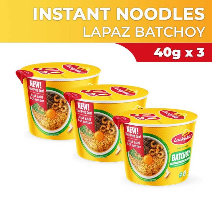 Lucky Me! Go Cup Mini Lapaz Batchoy Instant Noodle Soup 40gx3 Lazada PH