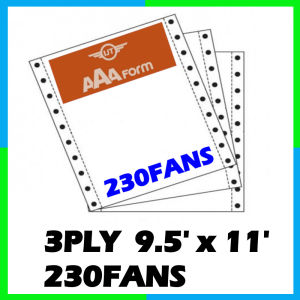 Premium Quality AAA Form 3ply WWW NCR Computer Form ( ALL WHITE ) 230 FANS / Dot Matrix Printer Paper / Computer Paper 3 Layer