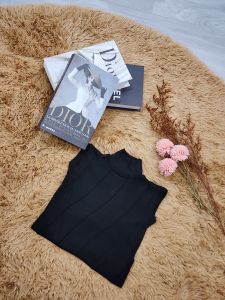 Ghaniya Clothing - Turtleneck Wanita Lexbong Knit Tank Top Rajut Import Blouse Korean