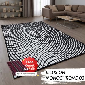 ILLUSION Karpet Lantai 210x300 Motif 03 Black White
