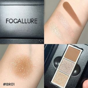 FOCALLURE 3 Warna Eyeshadow DIY Palette High Pigment Pro-Palette