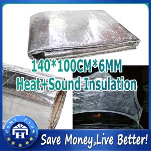 【Local delivery】 140*100CM*6MM Car Hood Engine Firewall Heat Mat Deadener Sound Noise Proof Insulation Deadening Aluminum Foil Sticker Car-Sound-Deadener-Mat