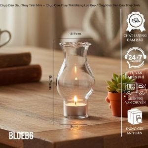 Chụp Đèn Thủy Tinh Mini Miệng Loe – Ống Khói Đèn Dầu Thay Thế