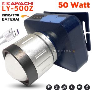 Senter Kepala Zoom In-Out KAWACHI LY-500Z 50 Watt 5000mAh Tahan Lama LED Putih | TC