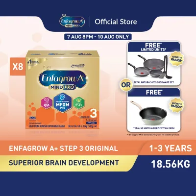 [Bundle of 8] Enfagrow A+ Step 3 (1Y+) Original Milk Formula Powder (2.32kg x 8)