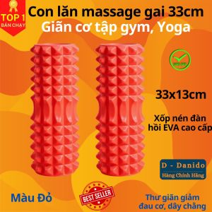 Con lăn foam roller massage gai 33cm dãn cơ tập gym yoga thể hình D Danido