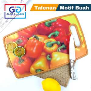 Talenan Motif Buah Talenan Tebal Tatakan Alat Potong Buah Daging Sayur Talenan Bumbu Dapur Anti Slip