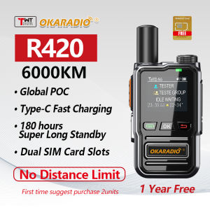 *COD* One Year free SIM OKARADIO R420 POC Radio Global Walkie-Talkie No Distance Limit 5000KM Long Range 4G Network Intercom for Family Logistics Company