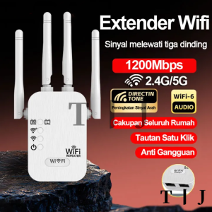 Tommjerry WiFi Repeater Penguat Sinyal Wifi 1200Mbps Wireless WiFi Signal Range Extender Signal Booster