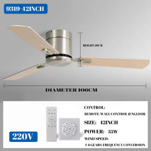 56 Inch Ceiling Fan With Remote Control Nordic Ceiling Fan Big Size 6 Speeds Inverter Moter Reversible Noiseless Industrial Ceiling Fan For Livingroom Diningroom Office Basement Gym Meetingroom