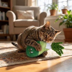 DGFDF Scratch Resistant Cat Chew Toy Bite Resistant Simulation Bamboo Shoots Pillow Cat Toy Interactive Kitten Toy Soft Cat Soothe Pillows Indoor Play