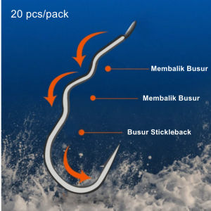 Kail Pancing Membalik Otomatis 20PCS/Pack Ikan Mas Galapung Mantap Kuat 1#~10# Kail Pancing Karbon Flip Fishing Hook