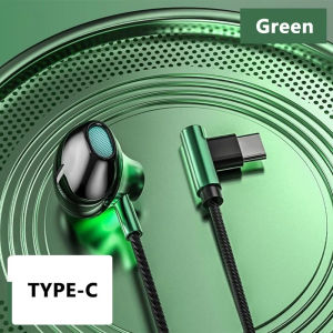 LinJn Earphones Wired Earbuds In Ear 3.5mm/Type-C 90 Degree Elbow Plug Headphones With Mic Headset Gamer Sports For Mobile Phones