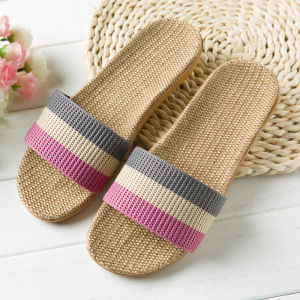 Dép cói quai ngang 3 sọc màu vintage - mang nhà - đi biển - đi chơi