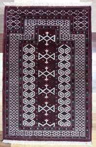 TABRIZ CARPETS TURKOMAN Persian Hand knotted Carpet Prayer Rug Sajadah Authentic 125x80 in-stock