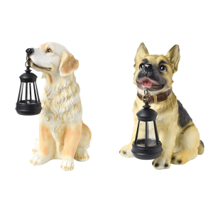 Garden Dog Figurine Solar Light Outdoor Patio Yard Porch Cute Dog Pathway Christmas Decorations Outside Gift