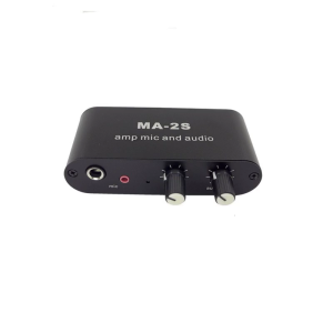 MA2S Preamp Small Stereo Sound Preamplifier Boosts Dynamic Mic 75X for Podcast Streaming Feature 3 Output Port