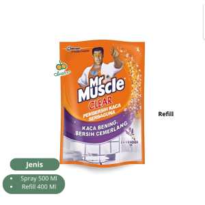 Mr Muscle clear Pembersih kaca refill 400 ml Glass Cleaner Kemasan Isi Ulang