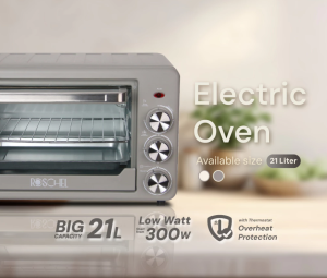 ROSCHEL ROV-210 Oven Listrik Toaster Low Watt 21 Liter (2x300 Watt Api Atas Bawah)