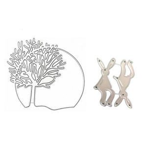 Rabbits Cutting Dies Tree Shape Carbon Steel Die Cut Scrapbooking Embossing Stencils for Scrapbooking Making