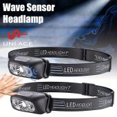 Mini Super Bright LED Headlamp USB Rechargeable Motion Sensor Headlight Outdoor Waterproof Torch