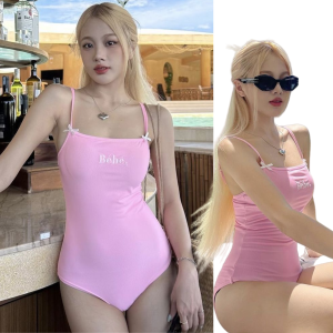 LALUNA SWIM ชุดว่ายน้ำบอดี้สูท ชุดว่ายน้ำวันพีช ชุดว่ายน้ำหญิง  มีไซส์M-XL | น้ำหนัก 40-65 กก. ชุดว่ายน้ำเว้าหลัง BK-110