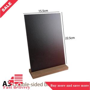 [COD]Flash Delivery Message Board Display Sign Wooden Base Price Tag Black Chalkboards Memo Bar