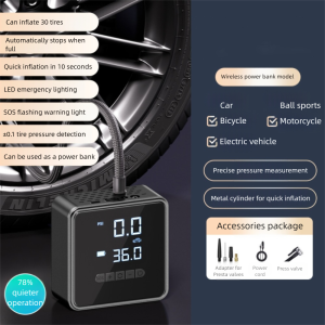 VERMILL Wireless Car Tire Inflator Portable Rechargeable Inflator Pump Multifunctional Electric Inflator for Car Bicycle Ball