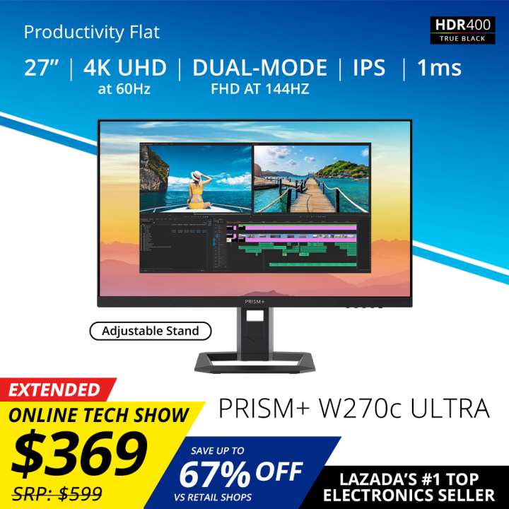 PRISM+ W270c Ultra | 27" 4K UHD IPS HDR400 Dual-Mode Display