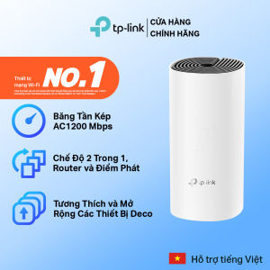 [Trả góp 0%]Hệ Thống Wifi Mesh TP-Link Deco M4 cho gia đình AC1200 độ phủ lên tới hơn 372 mét vuông - Hãng phân phối chính thức