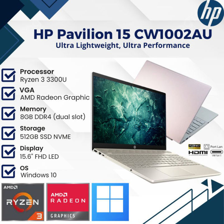 Radeon Vega Ryzen 3300u New Series Laptop HP Pavilion CW1002AU