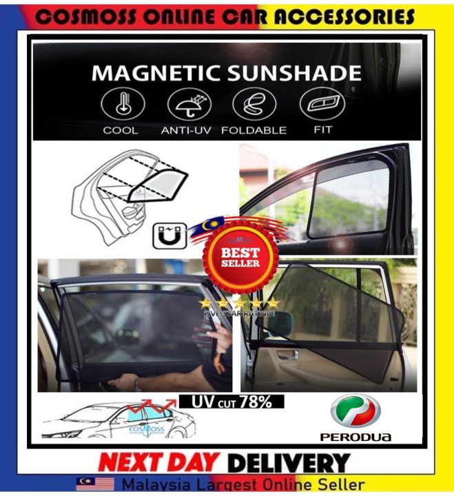 (MADE IN MALAYSIA) PERODUA Magnet Magnetic Sun Shade Sunshade FOR AXIA ...