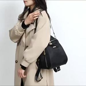 Casual school bag lightweight can hold a lot of things black Oxford fabric for students. Backpack-152c4c8b