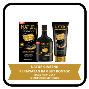 Paket Perawatan Rambut Rontok Natur Shampoo Conditioner Anti Hair Fall Menguatkan Akar Rambut