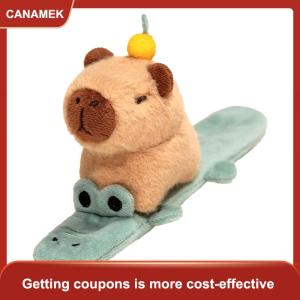 【CANAMEK 】 Capybara Clap Circle Toys Slap Snap Wrap Wristband Bracelet Capybara Plush Hand Ring Fun Pop Circles Kids Christmas Gift