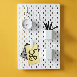 Sacesr Acrylic Perforated Board Wall-mounted Vertical Pegboard Storage Wall Panels Display Rack for DIY Home Kitchen Hanging Shelf 4P7H5