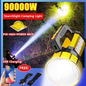 【Ready Stock】Flashlight Rechargeable Waterproof USB Outdoor Power Bank With Side Lamp camping equipment