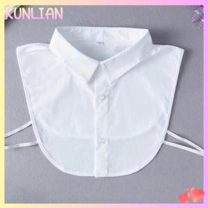 [KUNLIAN] Collar For Shirt Detachable Collars Solid Shirt Lapel Blouse Top Men Women Black White Clothes Shirt Accessories DropShip