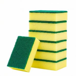 5pcs Non-scratch Double-sided SpongeDishwashing ScrubberKitchen Scouring PadCleaning Wipe