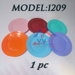 Colourful Plastic Round Shallow Plate/Pinggan Plastik/Melamine Plate/G-ware Plastic Rim Plate/Dinner Plate/Rice Plate